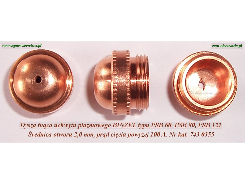 Dysza kulista2.0 palnika uchwytu PSB-60/80/121 BINZEL 743.0355